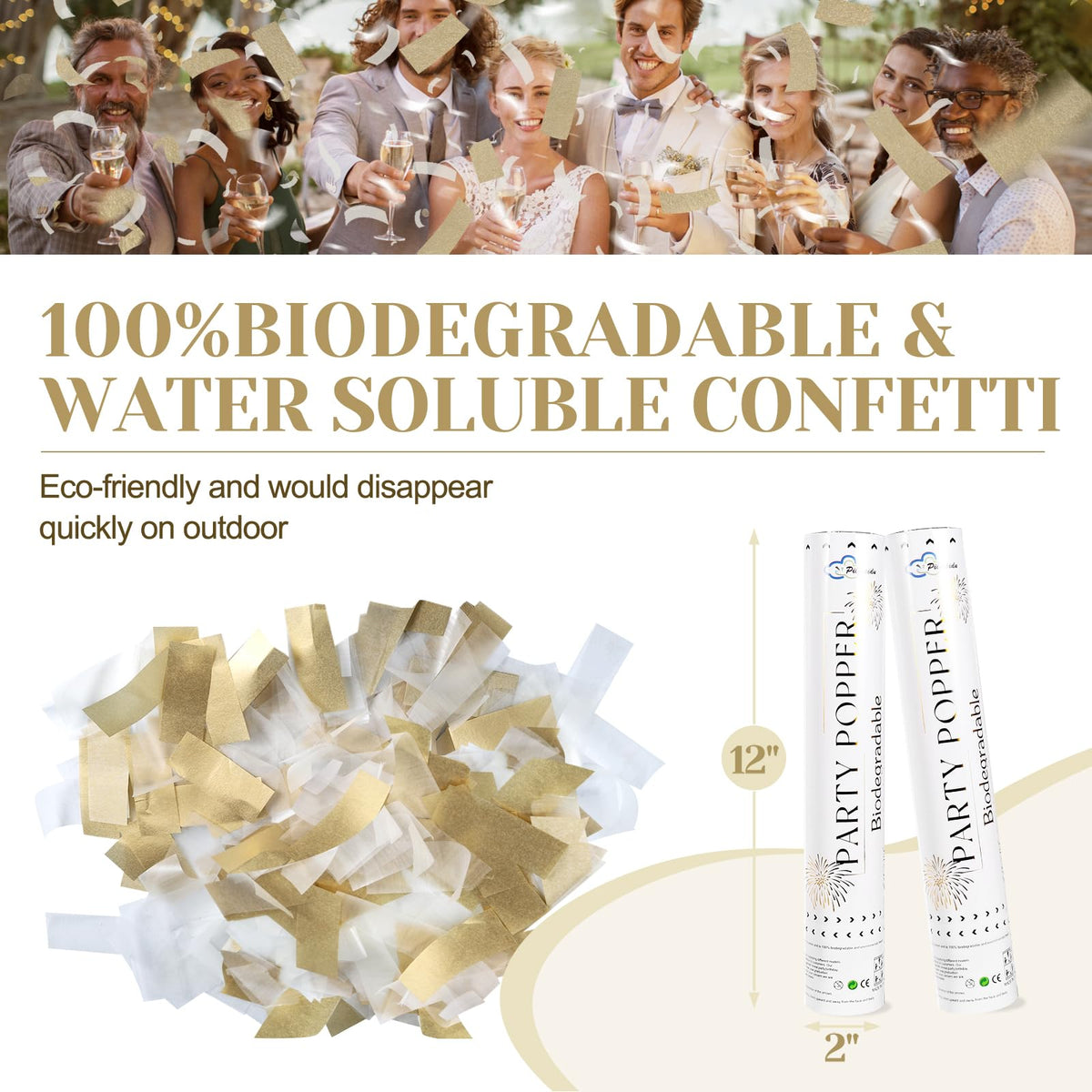 Pilvepidu rice paper confetti close-up highlights eco friendly materials