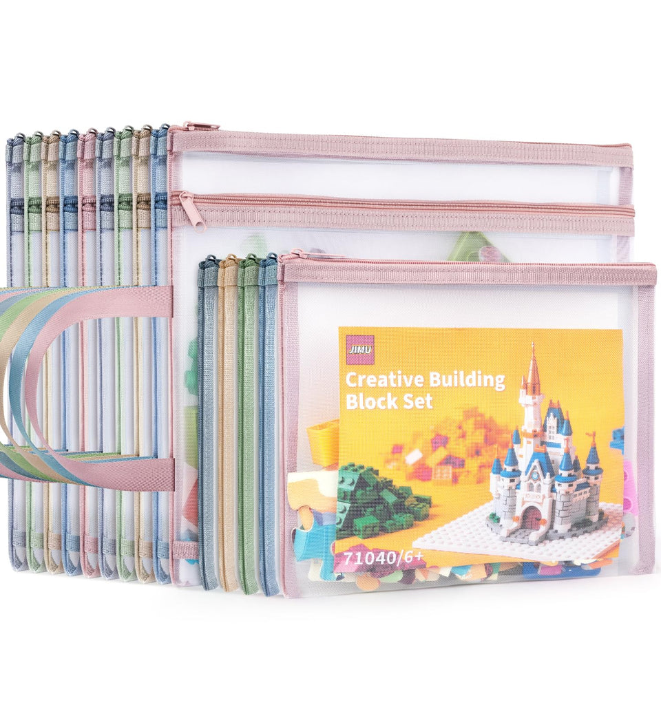 Pindda 15-pack colored mesh pouches in A4 size for organized storage.