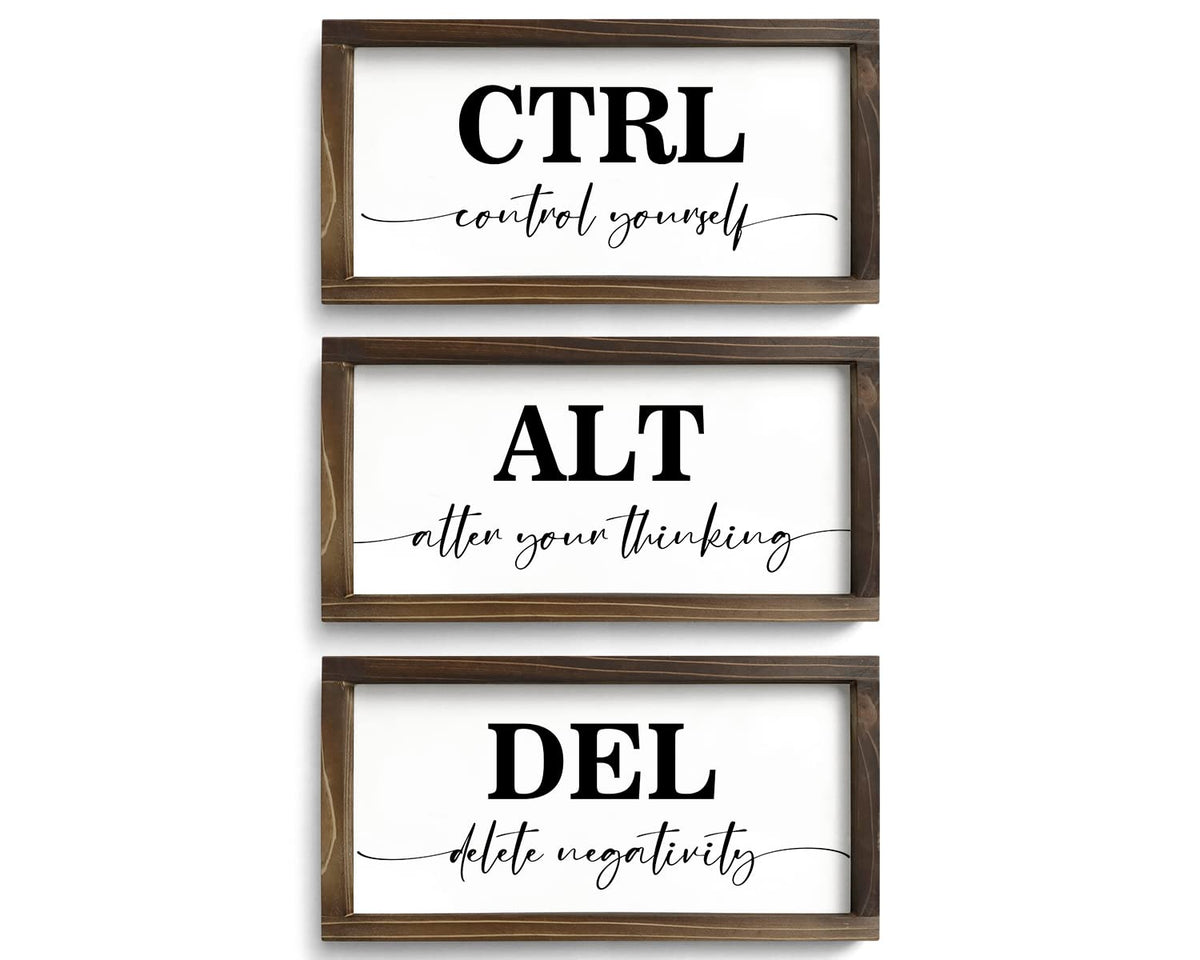 Pinetree Art Ctrl Alt Del wall art panel with motivational office quote.