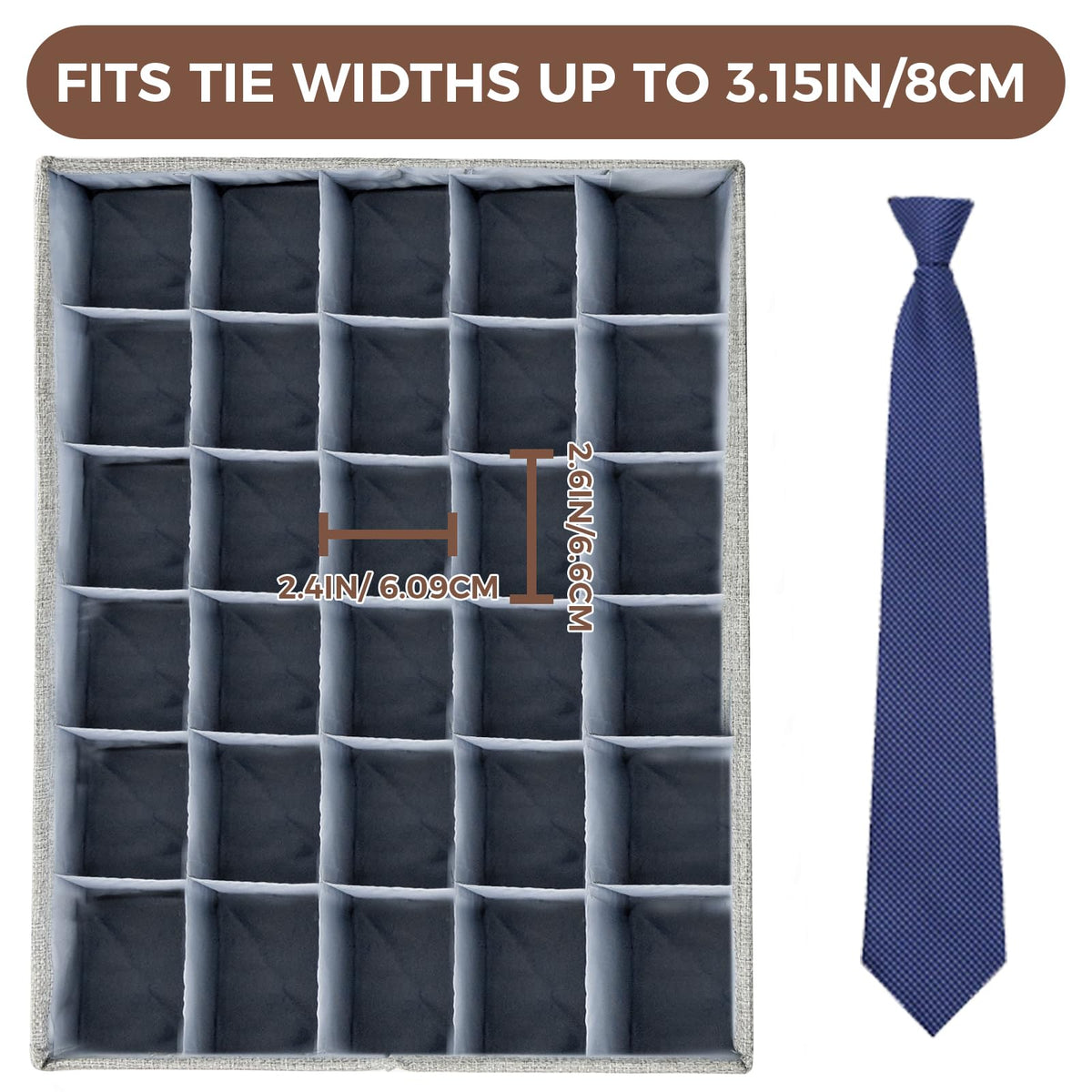 PINGMIC 30-cell sock storage with lid helps you classify socks efficiently.