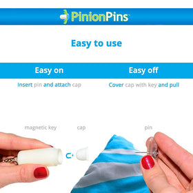 Pinion Pins magnetic key enables easy removal of duvet clips