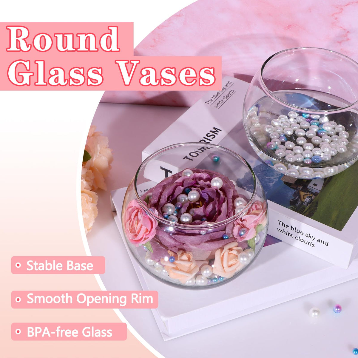 PINIWON dishwasher-safe glass vases offer durable, reusable decor options.
