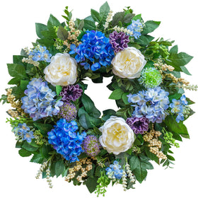 Pinkpuii 26-Inch Spring Wreath suits indoor or outdoor spaces with farmhouse style.