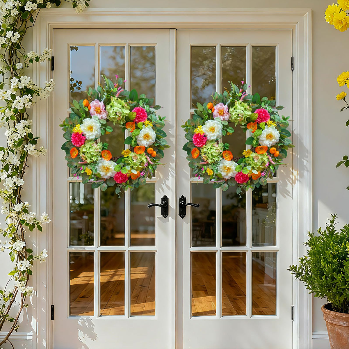 Pinkpuii handcrafted wreath reveals florist craftsmanship and durable construction