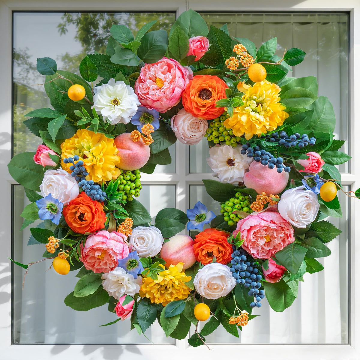 Pinkpuii wreath suitable for indoor display on walls or mantels