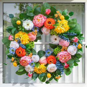 Pinkpuii wreath suitable for indoor display on walls or mantels