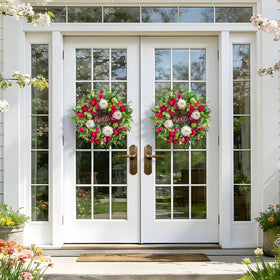 Pinkpuii wreath suitable for indoor and outdoor display