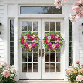 Pinkpuii wreath is versatile for doors, mantels or weddings.
