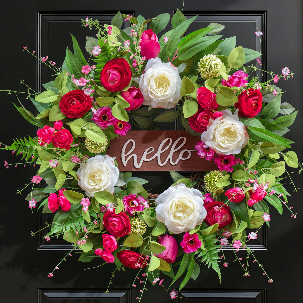 Pinkpuii wreath used as wedding or event decor idea