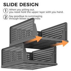 Pinkpum 6-pack bins organize shoes and clothes without clutter.