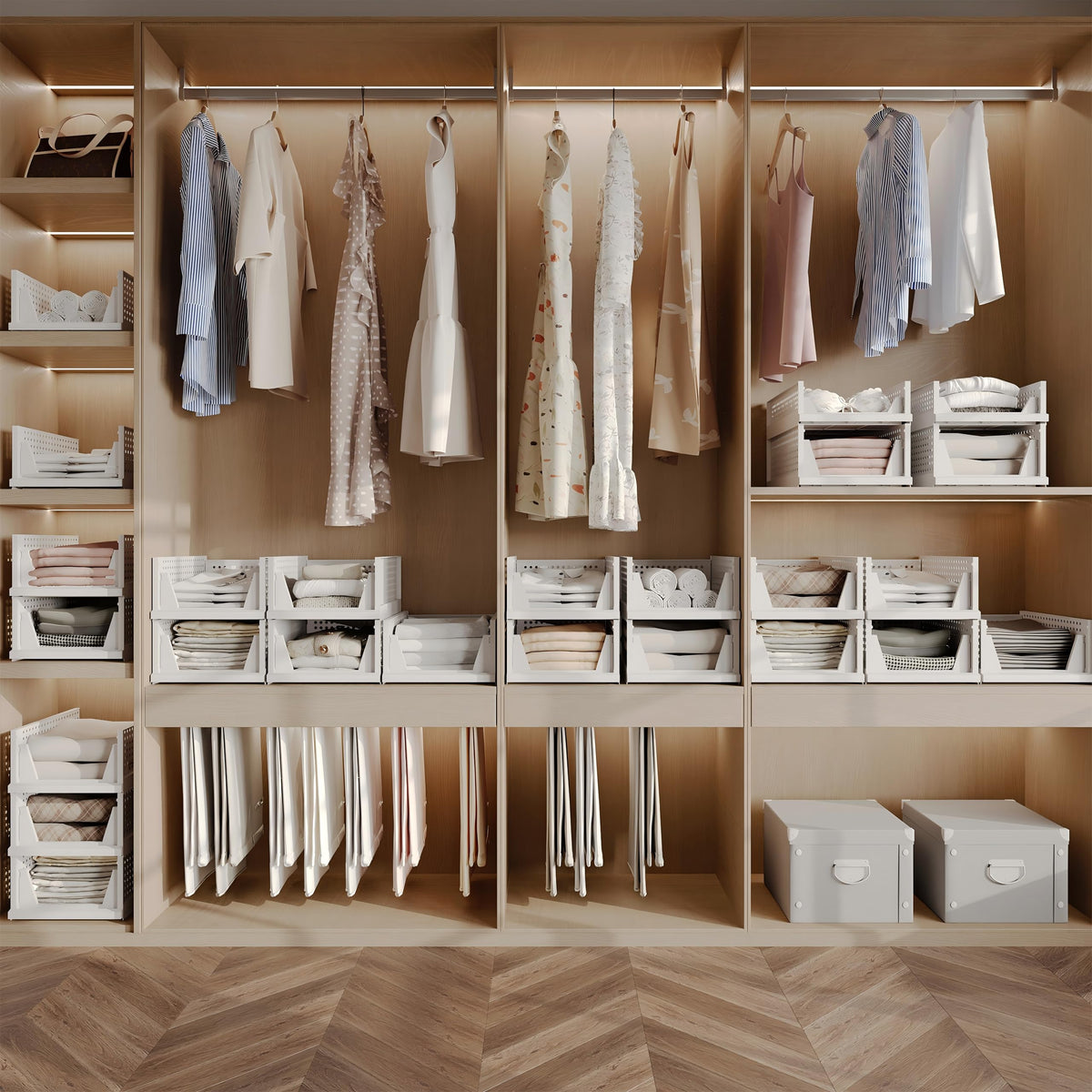 Pinkpum compact closet storage in a small wardrobe corner