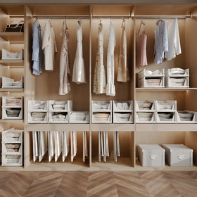 Pinkpum compact closet storage in a small wardrobe corner