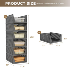 Pinkpum stackable closet storage with multiple layers for easy access.