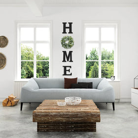 Pinkpum wood home sign H letter displays bold wall art
