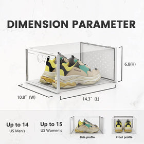 Pinkpum XXL shoe box door open demonstrates easy access and organized storage.