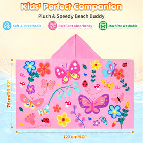PinkSheep hooded towel with snap buttons keeps kids snug without slipping.
