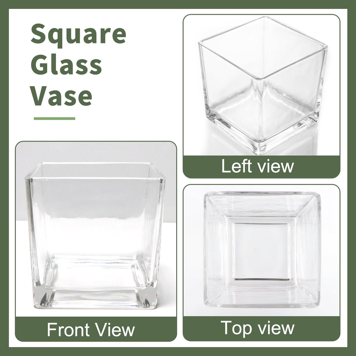 PINIWON modern square vase with smooth edges for sleek decor.