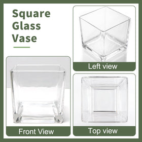 PINIWON modern square vase with smooth edges for sleek decor.