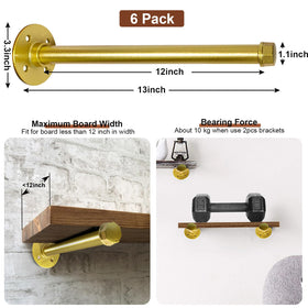 Pintuson six-piece industrial clothes bar set with retro golden finish for displays.
