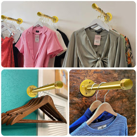 Pintuson wall-mounted clothes rod offering easy access and visibility.