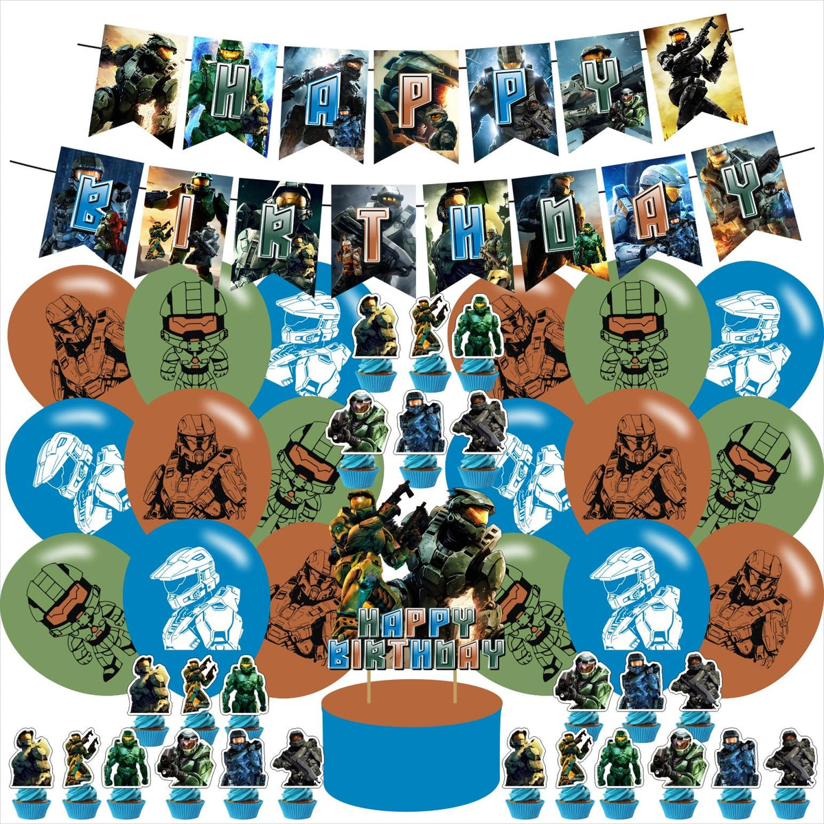 PINUO Chieftain banner enhances game-themed party decor and creates a festive focal point.