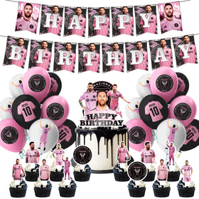 PINUO Soccer Star banner for festive birthday decor and photo moments.