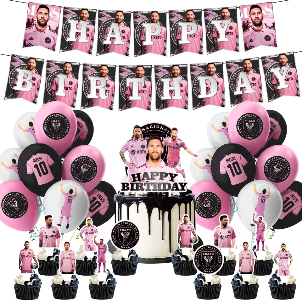 PINUO Soccer Star banner for festive birthday decor and photo moments.