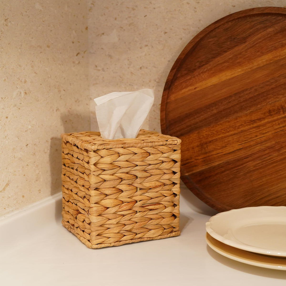PINXIURY kitchen-counter tissue organizer adds style to countertops.