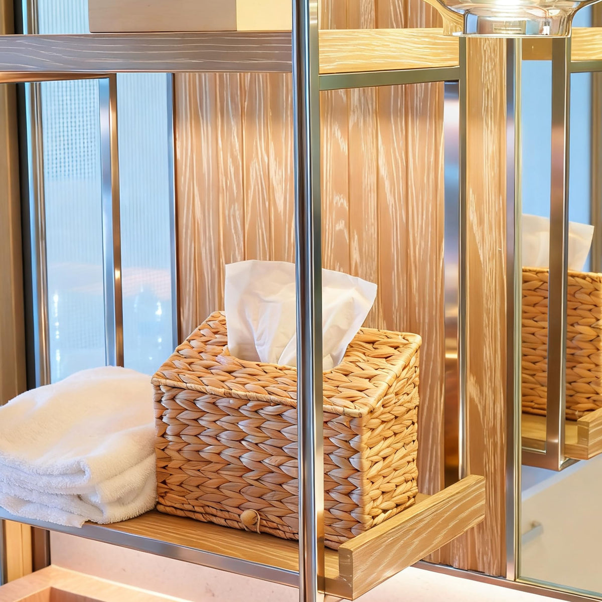 PINXIURY durable handwoven cover suits bathrooms, kitchens, and office spaces.