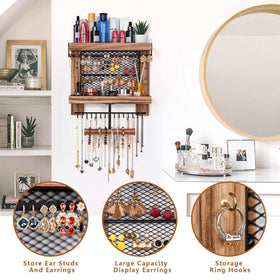 Pinzoveco top earring holder with 26 holes, easy access to studs and hoops