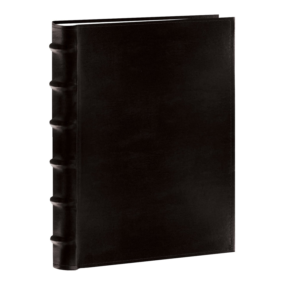 Pioneer BookBound black front cover with bonded leather for durable, timeless photo storage.