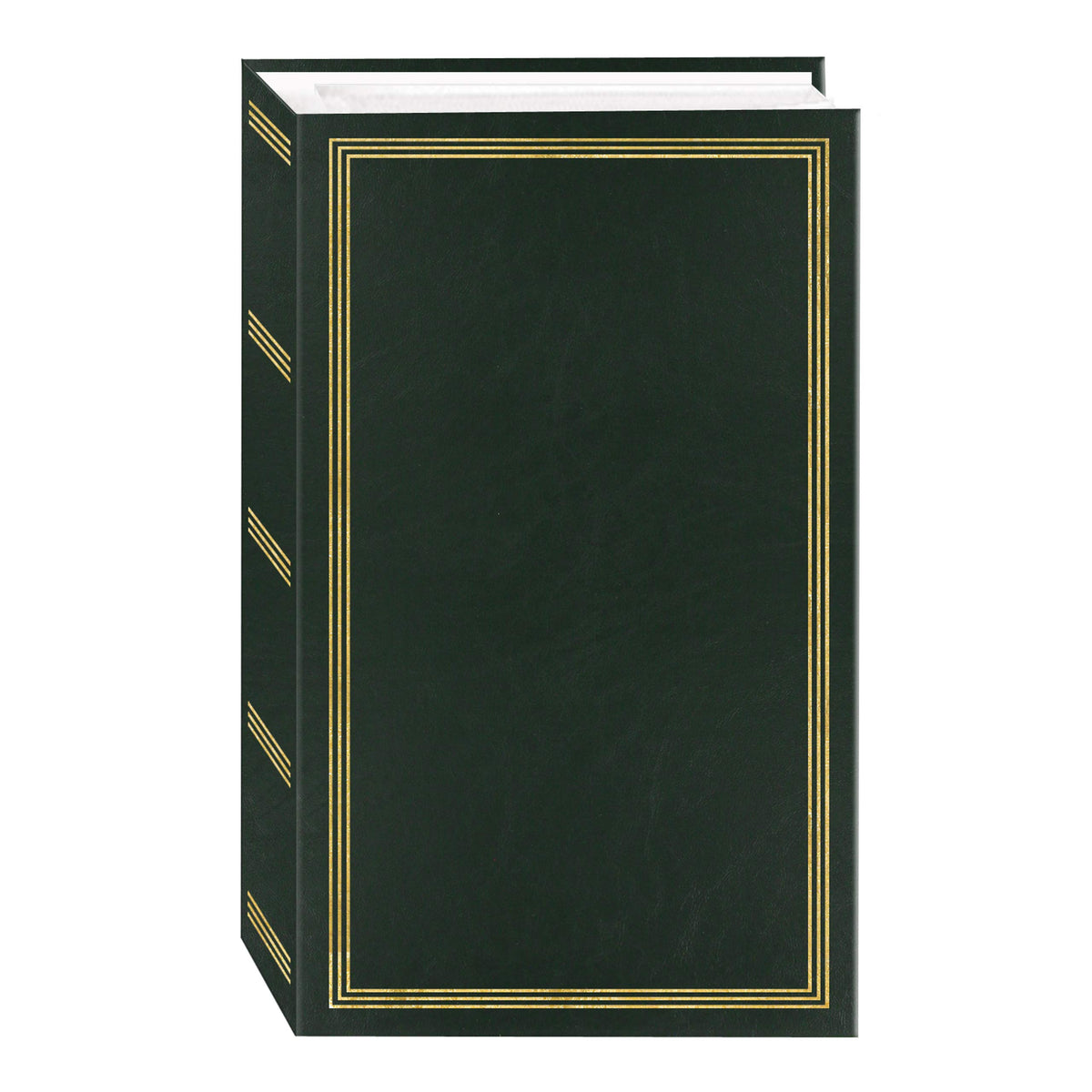 Hunter green leatherette cover of Pioneer Photo Albums, stylish archival storage for 4x6 photos