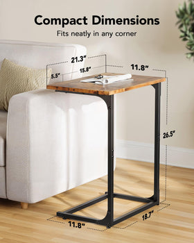 Pipishell C Shaped Side Table with two panel desktop offering spacious surface