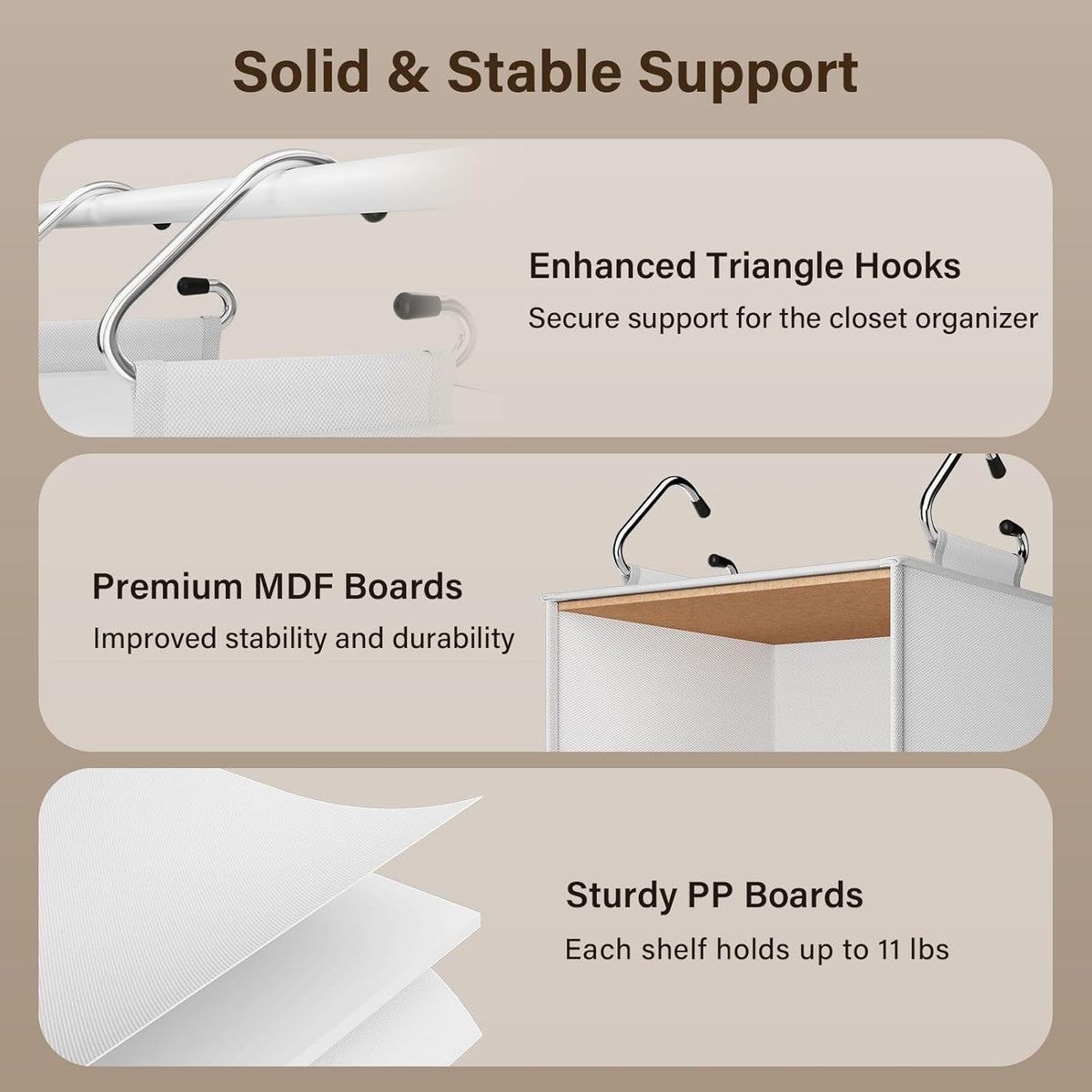 Pipishell easy-assembly closet organizer setup in a nursery or closet.