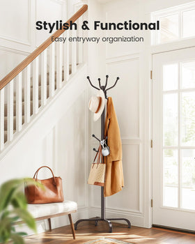 Pipishell coat rack features smooth ball-end hooks to protect delicate fabrics from snags.