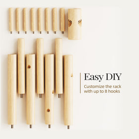 Pipishell wooden coat rack arrives with quick, tool-free assembly.