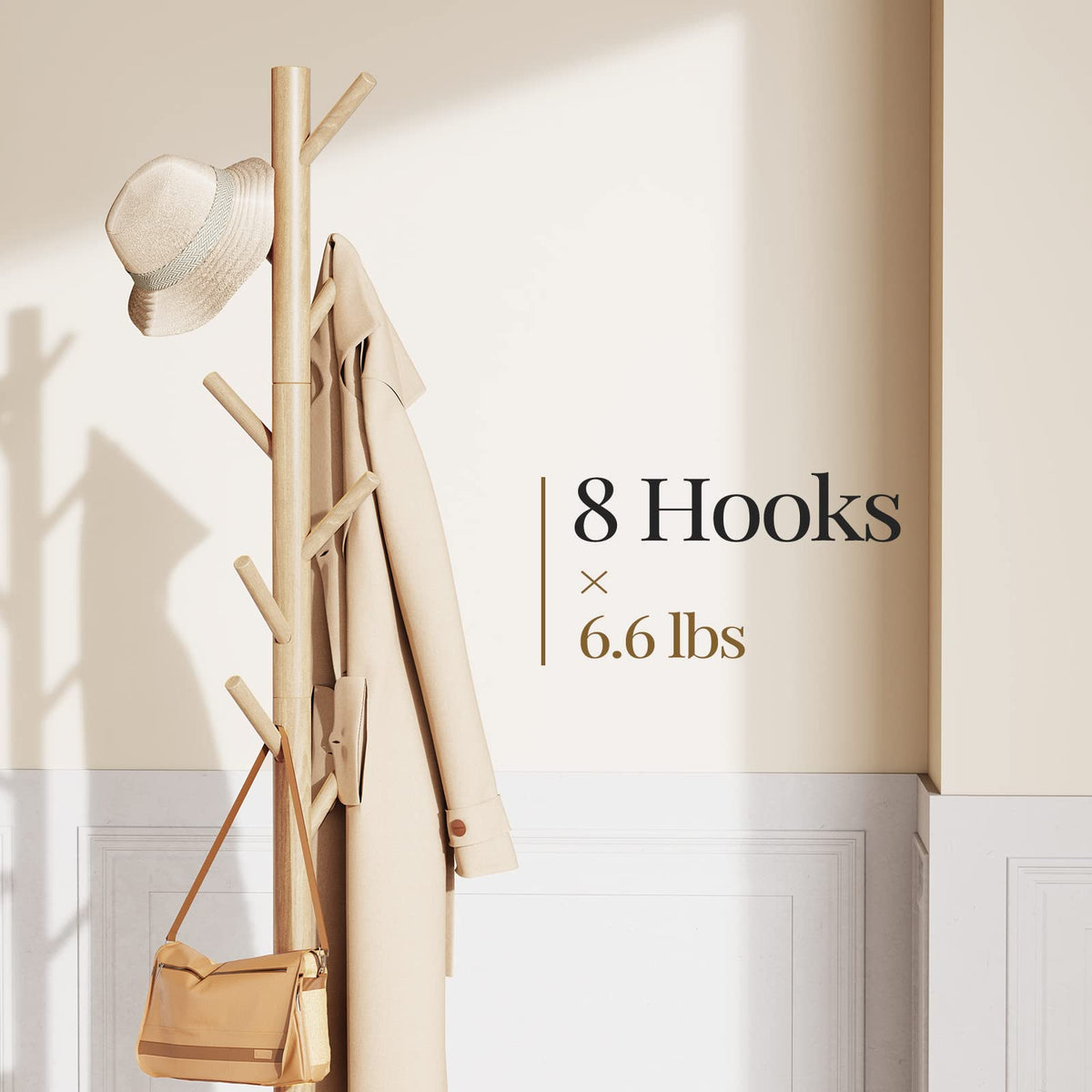 Pipishell coat rack height adjustment offers flexible setups for family members.