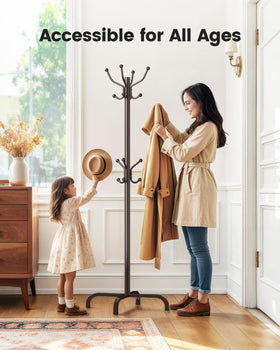 Height-adjustable and multi-level design lets adults and kids reach convenient storage.