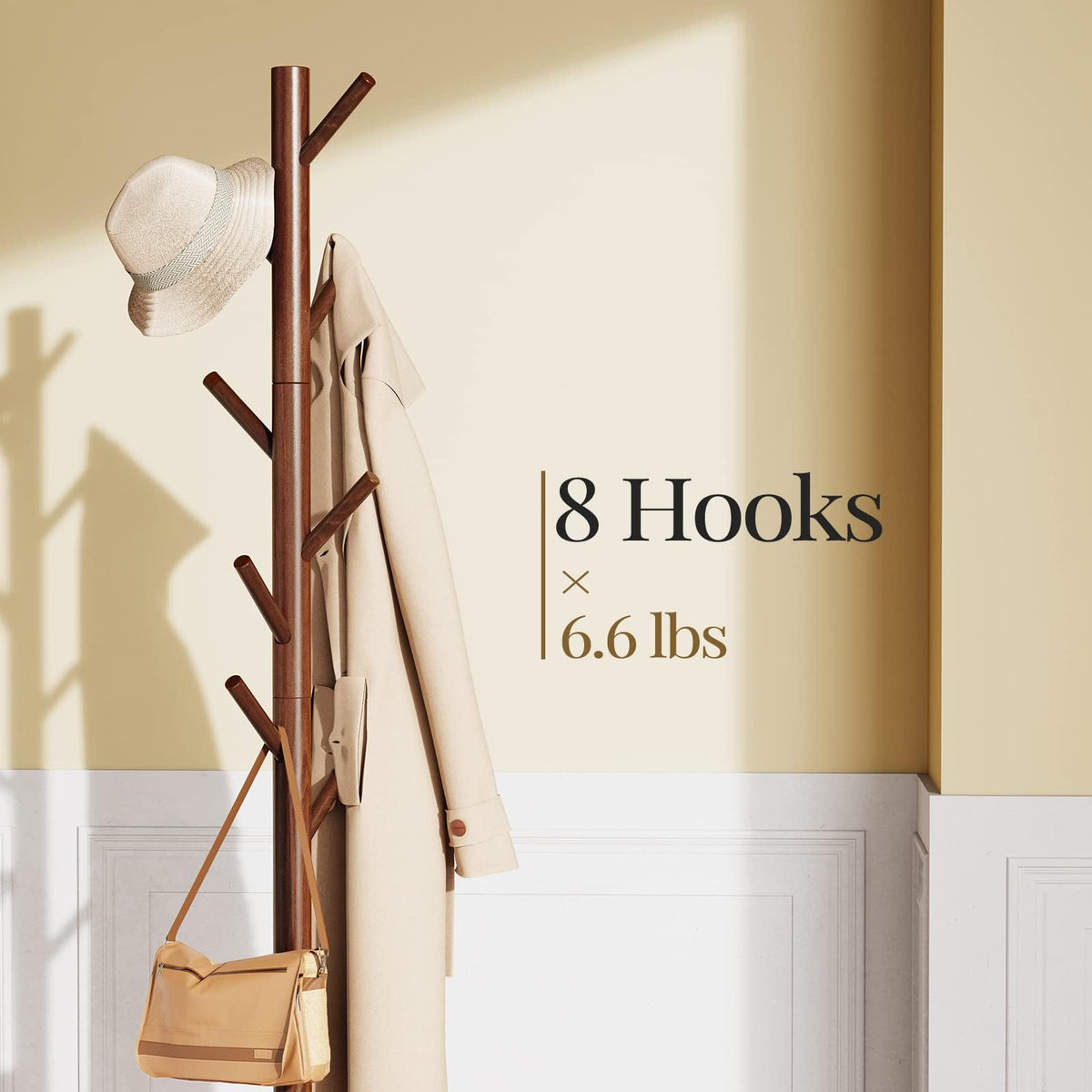 Pipishell height-options coat tree with three heights for all users