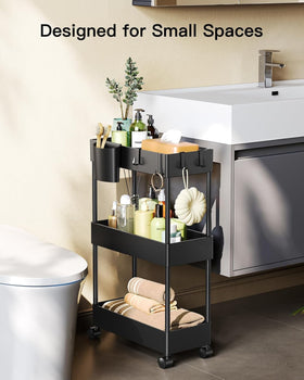 Pipishell rolling cart wheels enable smooth mobility in tight spaces.