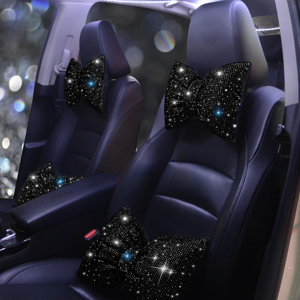 Pirador car headrest pillow with bowknot design offers comfortable neck support on long drives.