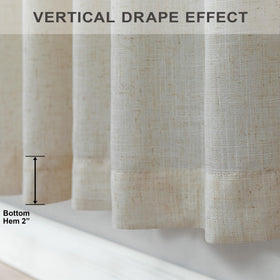 Pitalk flax linen curtains light filtering semi sheer texture