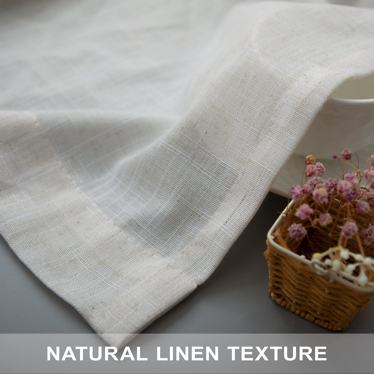 Pitalk ivory linen blend drapes suit modern rustic decor