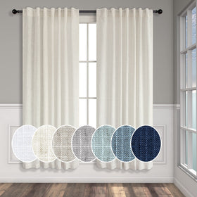 Pitalk natural linen curtains with back-tab panels for elegant drape and privacy.