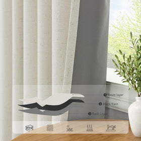 Pitalk rod-pocket hanging style curtains provide a classic look and easy setup.