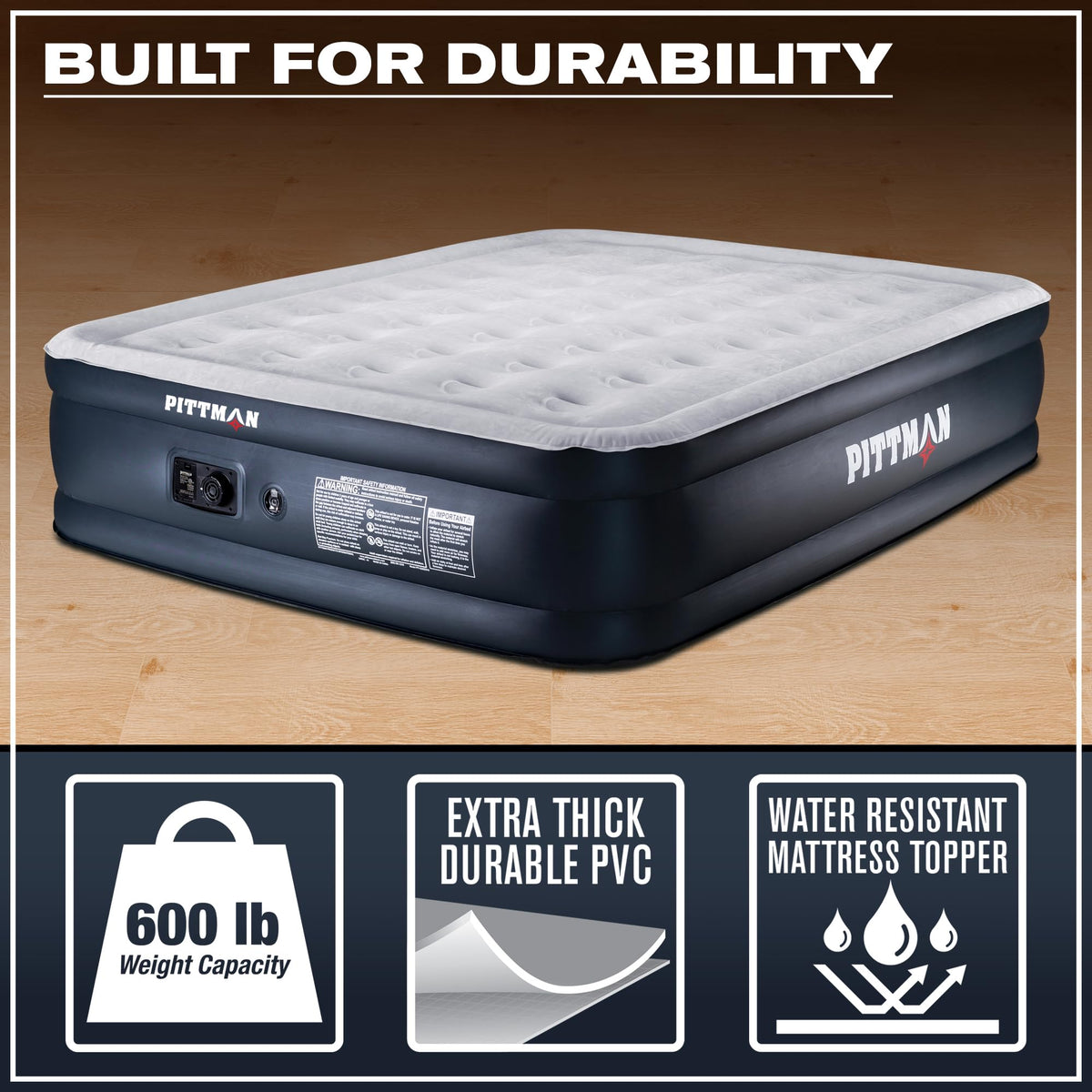 Pittman Outdoors queen air mattress night-use scenario in guest room