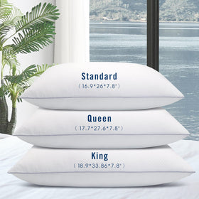 Piwaal 2-pack bed pillows side view highlighting neck support.