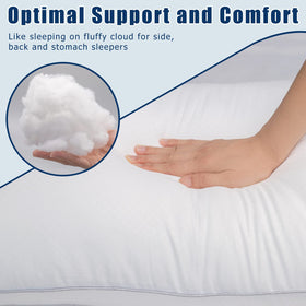 Piwaal 2-pack bed pillows top view displaying generous loft.