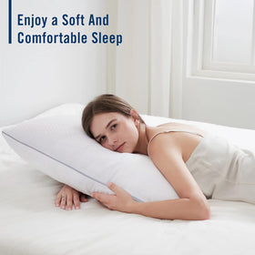 Piwaal bed pillows microfiber filler closeup highlights durable fill.