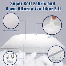 Piwaal bed pillows shell closeup shows soft, breathable fabric.
